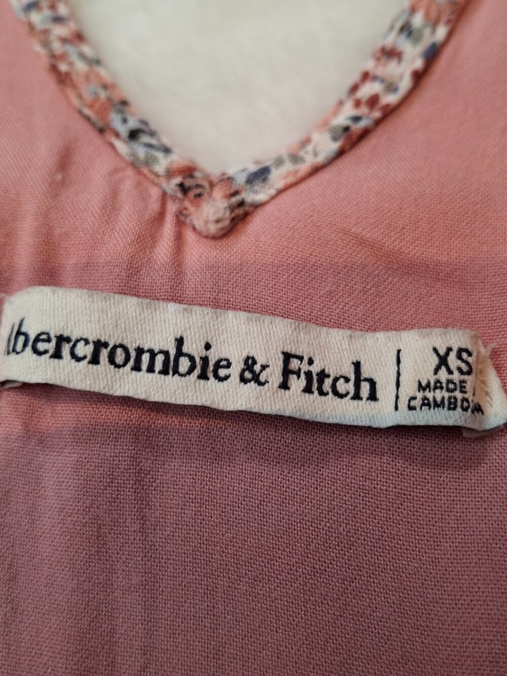 Abercrombie & Fitch Linen Blend Floral Dress Sz XS Sundress Cottagecore Coquette - Picture 8 of 13